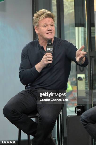 Gordon Ramsay attends Build series to discuss "MasterClass: Gordon Ramsay Teaches Cooking" at Build Studio on February 3, 2017 in New York City.