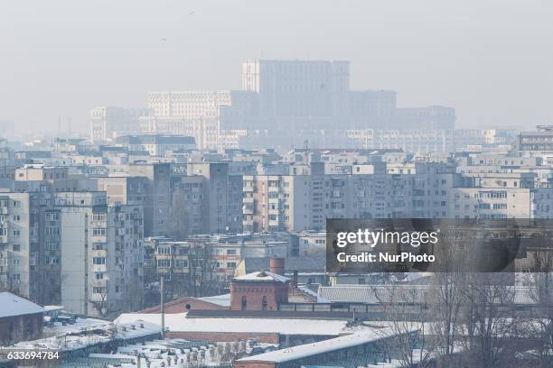 The Parliament of Romania building is seen in central Bucharest on 3 Friday, 2017. The Peoples House as it is also known is the fourth largest but...