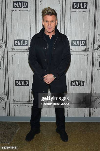 Celebrity Chef Gordon Ramsay attends the Build Series to discuss "MasterClass: Gordon Ramsay Teaches Cooking" at Build Studio on February 3, 2017 in...