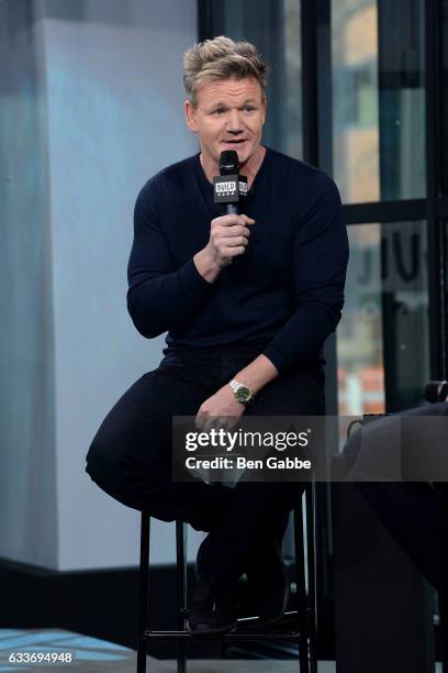 Celebrity Chef Gordon Ramsay attends the Build Series to discuss "MasterClass: Gordon Ramsay Teaches Cooking" at Build Studio on February 3, 2017 in...