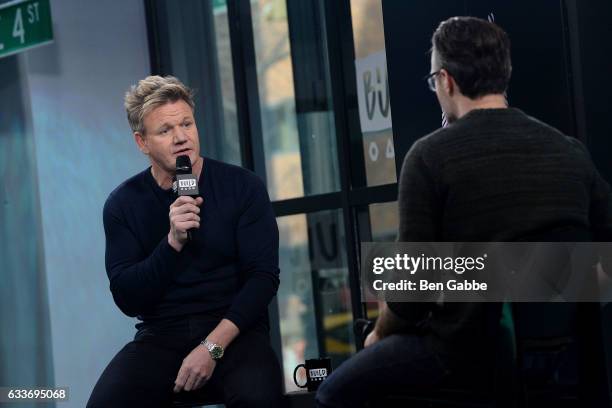 Celebrity Chef Gordon Ramsay attends the Build Series to discuss "MasterClass: Gordon Ramsay Teaches Cooking" at Build Studio on February 3, 2017 in...