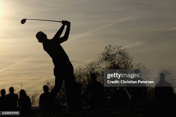 Seung-Yul Noh of Korea plays a tee shot on the third hole during the second round of the Waste Management Phoenix Open at TPC Scottsdale on February...