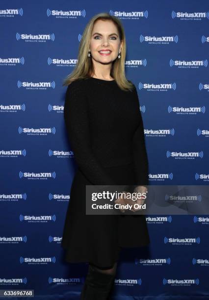 Victoria Osteen visits the SiriusXM set at Super Bowl LI Radio Row at the George R. Brown Convention Center on February 3, 2017 in Houston, Texas.