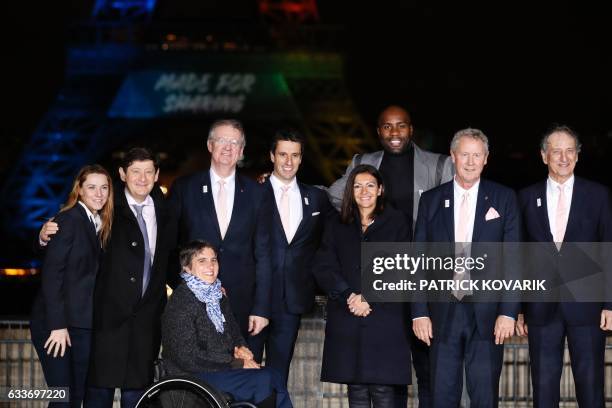 Co-president of the athletes' committee for Paris 2024 Marie-Amelie Le Fur, French Minister for Cities, Youth and Sport Patrick Kanner, co-presidents...