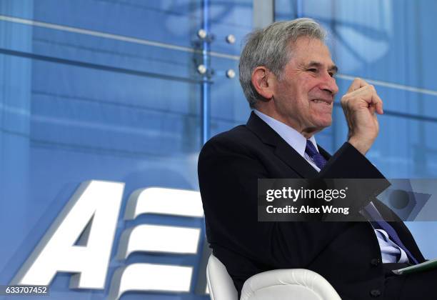 Former Deputy U.S. Defense Secretary Paul Wolfowitz is seen during a discussion with Former CIA Director and retired Army Gen. David Petraeus...