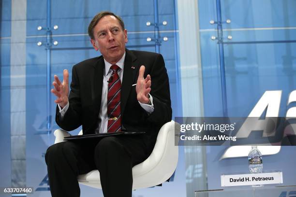 Former CIA Director and retired Army Gen. David Petraeus participates in a discussion February 3, 3017 at American Enterprise Institute for Public...