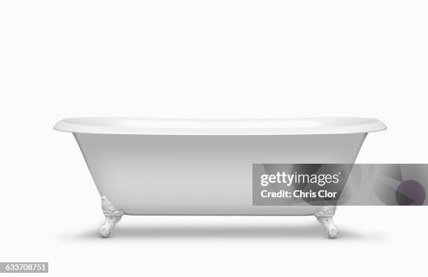 empty bathtub in studio - bathtub stock-fotos und bilder