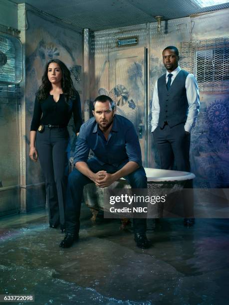 Pictured: Audrey Esparza as Tasha Zapata, Sullivan Stapleton as Kurt Weller, Rob Brown as Edgar Reade --