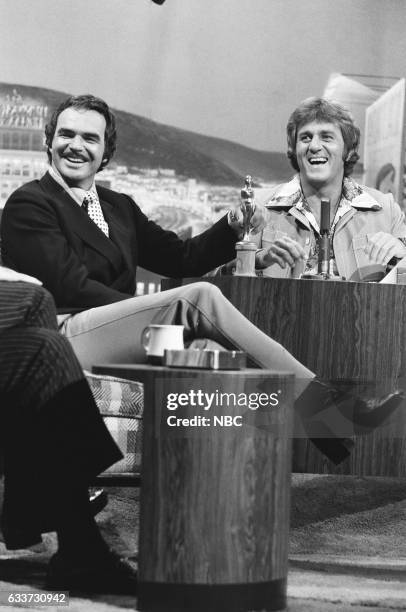 Pictured: Actor Burt Reynolds during an interview with guest Host Don Meredith on May 7th, 1975--