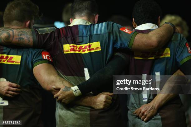 Detail of playing kit after the Anglo-Welsh Cup match between Harlequins and Sale Sharks at Twickenham Stoop on February 3, 2017 in London, England.