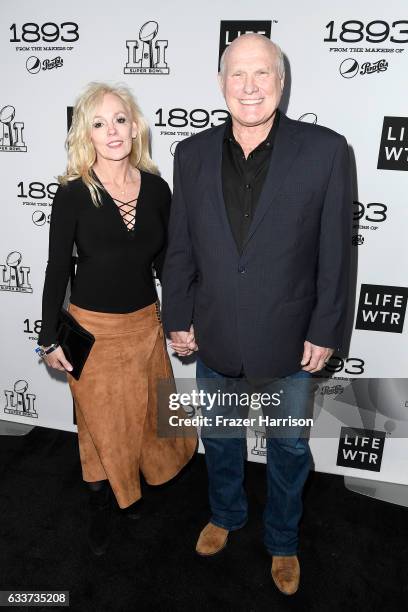 Tammy Bradshaw and TV personality Terry Bradshaw attend LIFEWTR: Art After Dark, including 1893, at Club Nomadic during Super Bowl LI Weekend on...