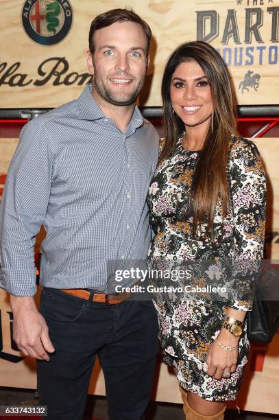 Player Wes Welker and Anna Burns attend the 13th Annual ESPN The Party on February 3, 2017 in Houston, Texas.