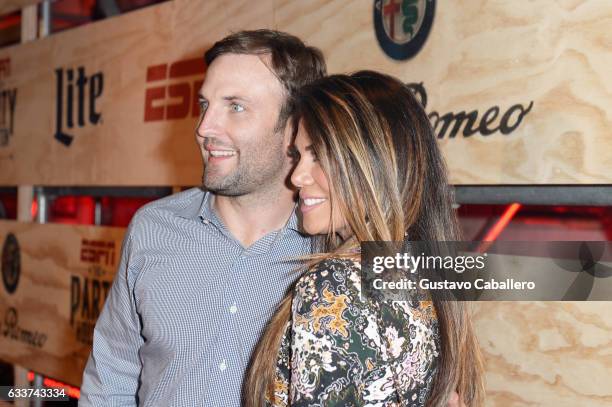 Player Wes Welker and Anna Burns attend the 13th Annual ESPN The Party on February 3, 2017 in Houston, Texas.