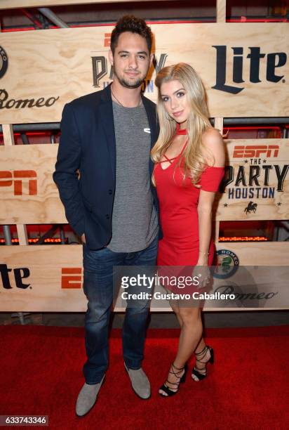 Baseball player Tyler Beede and actress Allie Deberry attend the 13th Annual ESPN The Party on February 3, 2017 in Houston, Texas.