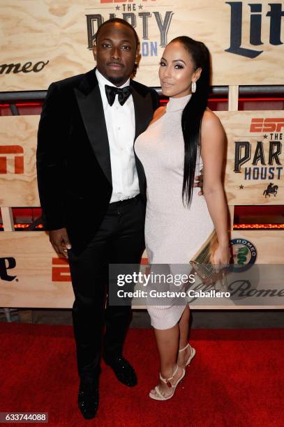 Player LeSean McCoy and designer Delicia Cordon attend the 13th Annual ESPN The Party on February 3, 2017 in Houston, Texas.