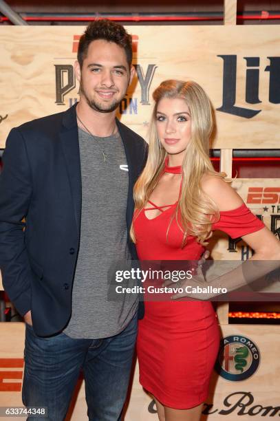 Baseball player Tyler Beede and actress Allie Deberry attend the 13th Annual ESPN The Party on February 3, 2017 in Houston, Texas.