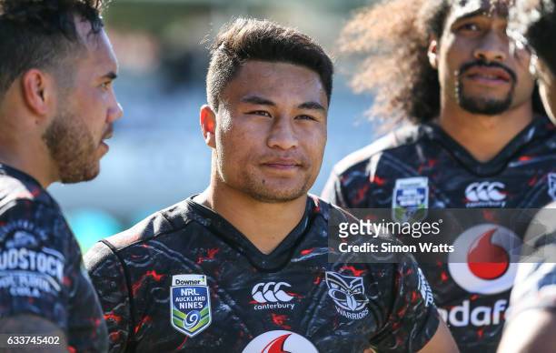 Mason Lino of the Warriors looks dejected after the 2017 Auckland Nines match between the New Zealand Warriors and the Parramatta Eels at Eden Park...