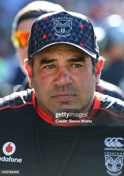 Warriors Nines coach Stacey Jones looks dejected after the 2017 Auckland Nines match between the New Zealand Warriors and the Parramatta Eels at Eden...