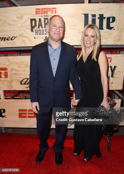 Writer and ESPN fantasy sports analyst Matthew Berry and Beth Berry attend the 13th Annual ESPN The Party on February 3, 2017 in Houston, Texas.