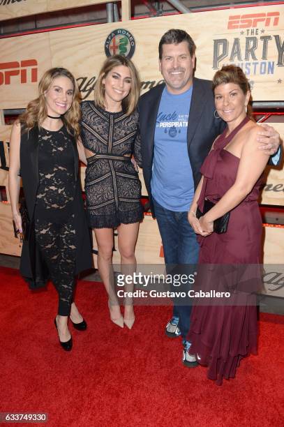 Alexandria Schlereth, ESPN analyst Mark Schlereth and Lisa Schlereth attend the 13th Annual ESPN The Party on February 3, 2017 in Houston, Texas.