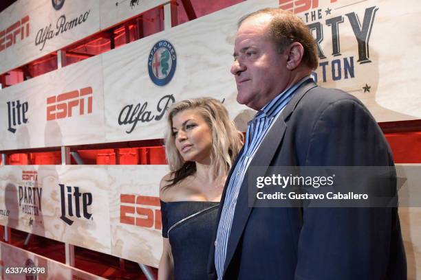 Recording artist Fergie and ESPN anchor Chris Berman attend the 13th Annual ESPN The Party on February 3, 2017 in Houston, Texas.