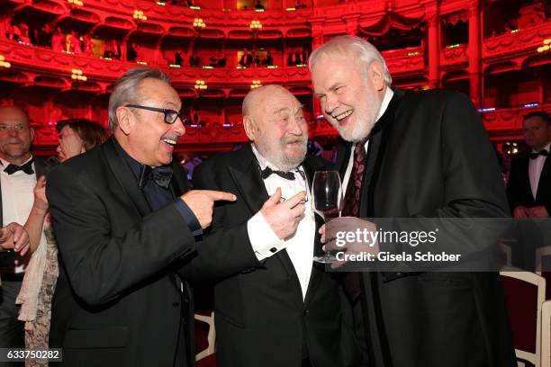 Wolfgang Stumph, Rolf Hoppe and Gunther Emmerlich during the Semper Opera Ball 2017 at Semperoper on February 3, 2017 in Dresden, Germany.