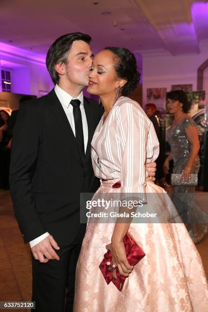 Milka Loff-Fernandes and her husband Robert Irschara during the Semper Opera Ball 2017 reception at Hotel Taschenbergpalais Kempinski on February 3,...