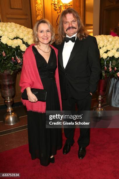Leslie Mandoki and his wife Eva Mandoki during the Semper Opera Ball 2017 at Semperoper on February 3, 2017 in Dresden, Germany.