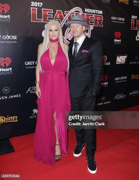 Jenny McCarthy and Donnie Wahlberg host the 4th Annual "Leather & Laces" Spectacular During Super Bowl LI Weekend at Hughes Manor on February 3, 2017...