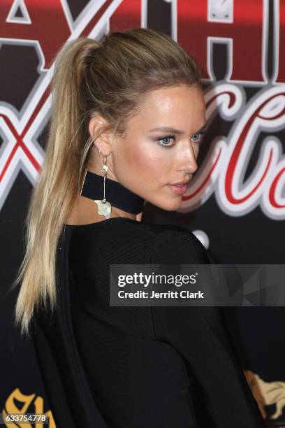 Sports Illustrated Model Hannah Ferguson attends the 4th Annual "Leather & Laces" Spectacular During Super Bowl LI Weekend at Hughes Manor on...