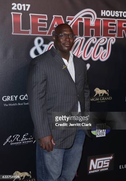 Former NFL player La-Roi Glover attends the 4th Annual "Leather & Laces" Spectacular During Super Bowl LI Weekend at Hughes Manor on February 3, 2017...