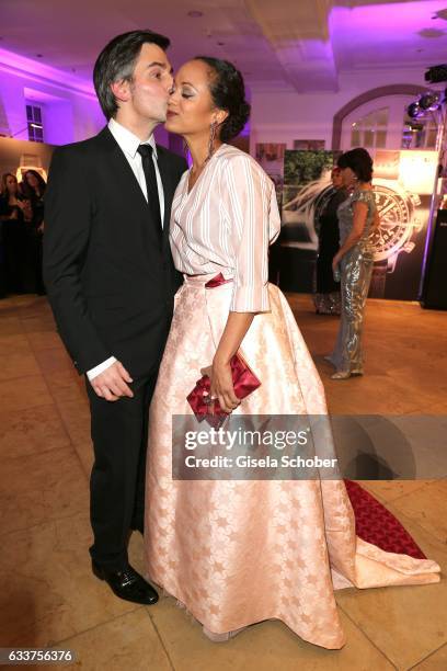 Milka Loff-Fernandes and her husband Robert Irschara during the Semper Opera Ball 2017 reception at Hotel Taschenbergpalais Kempinski on February 3,...