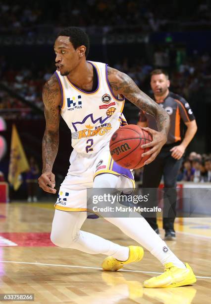 Greg Whittington of the Kings in action during the round 18 NBL match between the Sydney Kings and Melbourne United at Qudos Bank Arena on February...