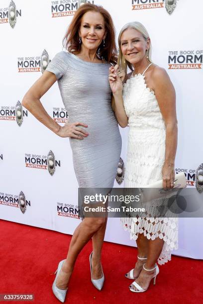 Rhonda Burchmore and Jo Hall arrives ahead of The Book of Mormon opening night at Princess Theatre on February 4, 2017 in Melbourne, Australia.