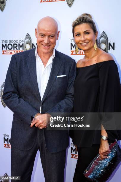 Anthony Warlow and Nicki Wendt arrive ahead of The Book of Mormon opening night at Princess Theatre on February 4, 2017 in Melbourne, Australia.