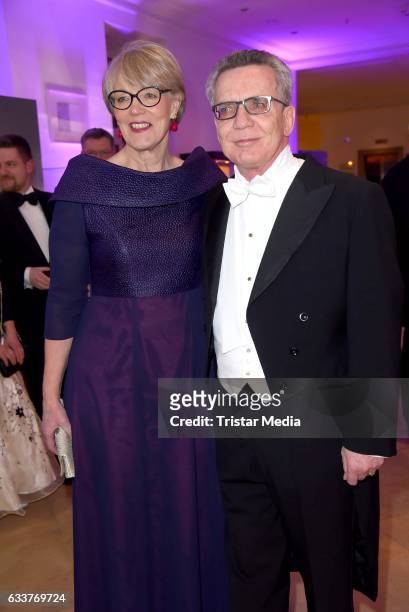Thomas de Maiziere and his wife Martina de Maiziere during the Semper Opera Ball 2017 at Semperoper on February 3, 2017 in Dresden, Germany.