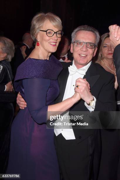 Thomas de Maiziere and his wife Martina de Maiziere during the Semper Opera Ball 2017 at Semperoper on February 3, 2017 in Dresden, Germany.