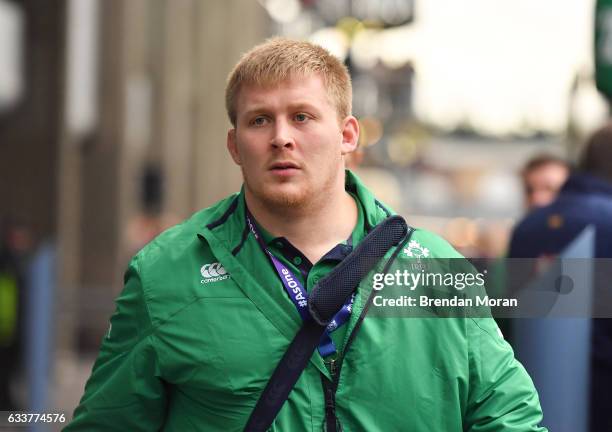 Edinburgh , United Kingdom - 4 February 2017; John Ryan of Ireland arrives ahead of the RBS Six Nations Rugby Championship match between Scotland and...