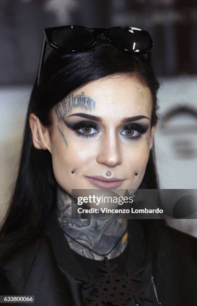 Monami Frost attends the Milano Tattoo Convention on February 4, 2017 in Milan, Italy.