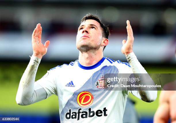 Bryan Ovideo of Sunderland looks on during the Premier League match between Crystal Palace and Sunderland at Selhurst Park on February 4, 2017 in...