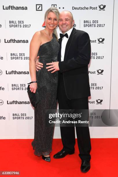 Sven Ottke and Monic Frank attend the German Sports Gala 'Ball des Sports 2017' on February 4, 2017 in Wiesbaden, Germany.