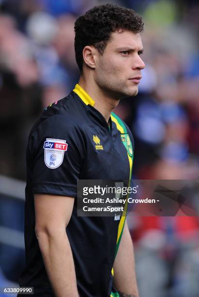 Norwich City's Yanic Wildschut during the Sky Bet Championship match between Cardiff City and Norwich City at Cardiff City Stadium on February 4,...