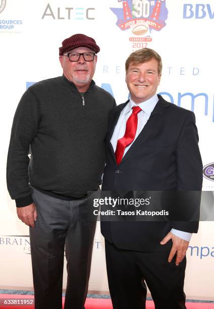 Football coach Bruce Arians and sports agent/event host Leigh Steinberg attend the 30th Annual Leigh Steinberg Super Bowl Party on February 4, 2017...