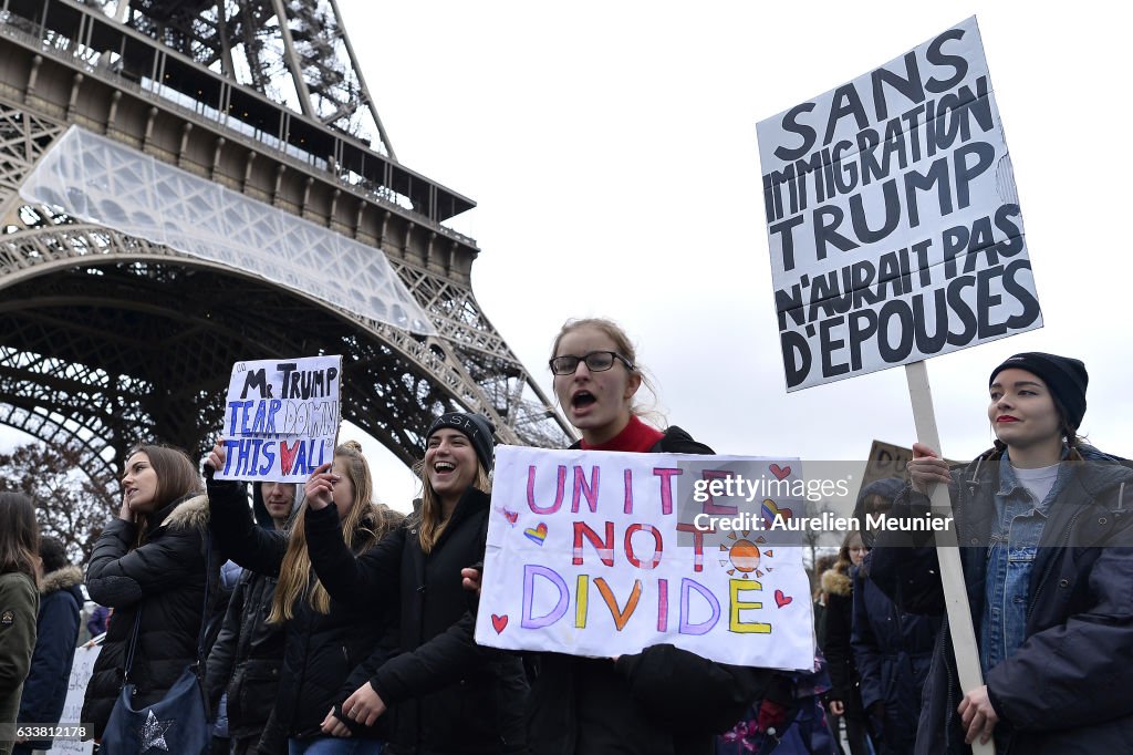 Anti Trump Demonstration In Paris