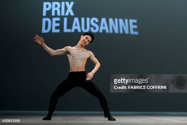 Winner of scholarship number eight, Sunu Lim of South Korea, performs during the final of the 45th International Ballet Competition "Prix de...