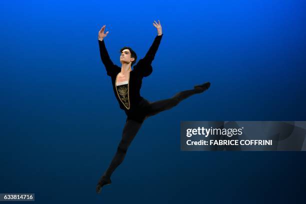 Winner of the scholarship number six, Stanislaw Wegrzyn of Poland, performs during the final of the 45th International Ballet Competition "Prix de...