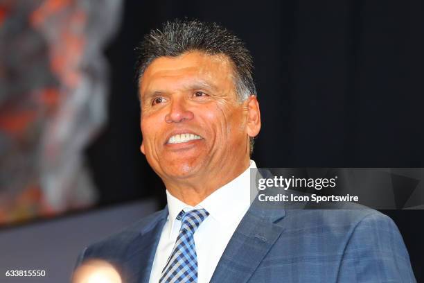 Hall of Famer Anthony Munoz during the Bart Starr Award Super Bowl Breakfast on February 04 at the Marriott Marquis in Houston, Texas.