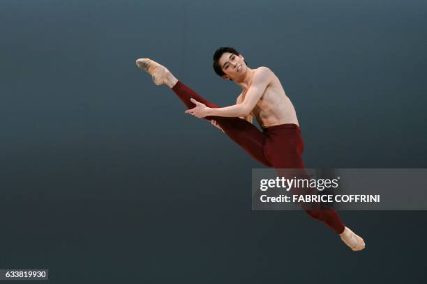 Winner of the scholarships number three, Japan's Taisuke Nakao performs during the final of the 45th International Ballet Competition "Prix de...