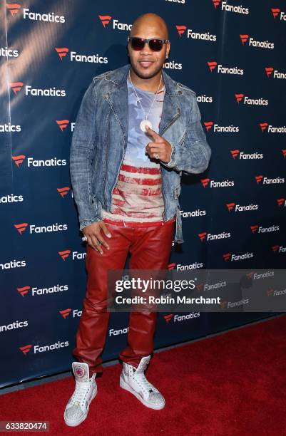 Rapper Flo Rida arrives for the Fanatics Super Bowl Party at Ballroom at Bayou Place on February 4, 2017 in Houston, Texas.