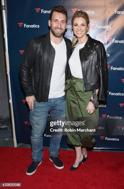 Sportscaster Erin Andrews and former NHL player Jarret Stoll arrive for the Fanatics Super Bowl Party at Ballroom at Bayou Place on February 4, 2017...